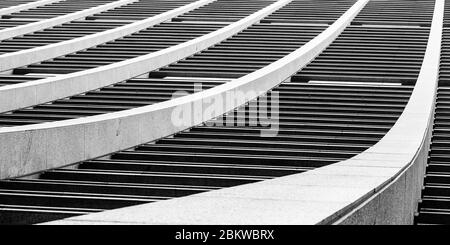 Noir et blanc motifs abstraits et texture de l'architecture moderne Banque D'Images