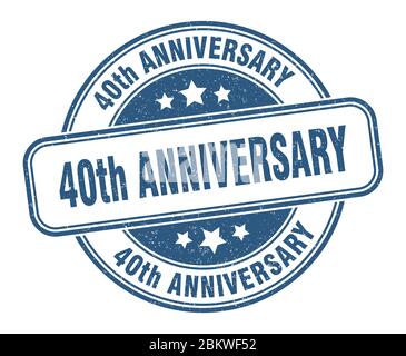 timbre du 40e anniversaire. affiche circulaire du 40e anniversaire. étiquette Illustration de Vecteur