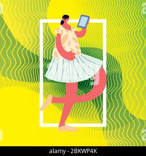 femme marchant et dansant avec style vectoriel dessin d'illustration Illustration de Vecteur