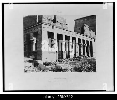 Ile de Fîleh (philae) - temple de l'ouest - face occidentale vue du point J - Félix Teynard phot. Banque D'Images