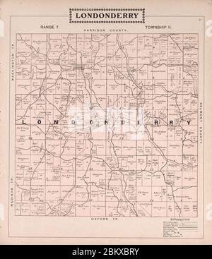 Atlas illustré du comté de Guernesey, Ohio. Banque D'Images