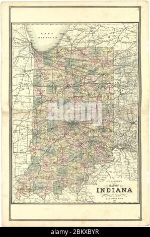 Atlas illustré de Lake County, Illinois - contenant des cartes de chaque canton du comté, avec des villes et des villages - aussi des cartes du Michigan ... Texas et Washington Territory - compilé Banque D'Images