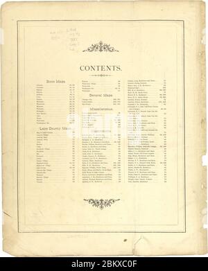 Atlas illustré de Lake County, Illinois - contenant des cartes de chaque canton du comté, avec des villes et des villages - aussi des cartes du Michigan ... Texas et Washington Territory - compilé Banque D'Images