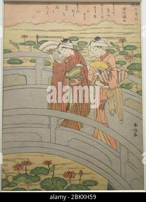 Illustration d'un poème de Rokkasen (six poètes immortels) - Sojo Henjo, de Suzuki Harunobu, époque Edo, XVIIIe siècle Banque D'Images