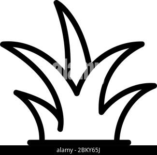 illustration du contour vectoriel de l'icône représentant un bush de graminées de plusieurs côtés Illustration de Vecteur