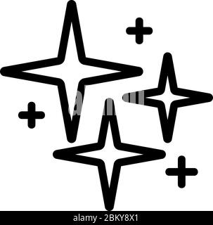 illustration du contour vectoriel de l'icône en forme d'étoiles quadrangulaires verticales brillantes Illustration de Vecteur