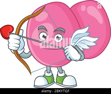 Image charmante de Streptococcus pyogenes concept de mascotte Cupid avec flèche et ailes. Illustration vectorielle Illustration de Vecteur