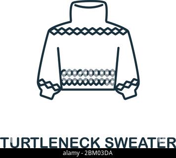 Pull à col roulé, icône de la collection hiver. Pull à col roulé simple en ligne pour modèles, web design et infographies Illustration de Vecteur