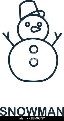 Icône bonhomme de neige de la collection hiver. Symbole Snowman à élément de ligne simple pour les modèles, la conception Web et les infographies Illustration de Vecteur