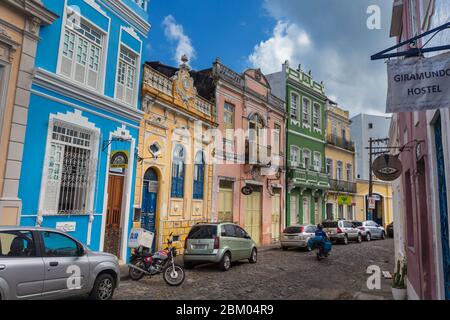 Rue dans la vieille ville, Salvador, état de Bahia, Brésil Banque D'Images