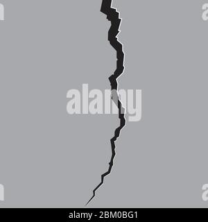 Fissure de terre, terre fissurée de surface, terrain divisé après le séisme Illustration de Vecteur