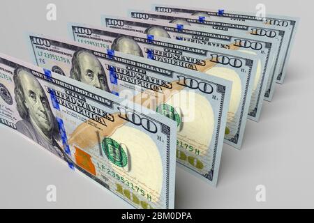 Argent dollars américains. Un projet de loi en question. Concepts commerciaux et financiers. Banque D'Images