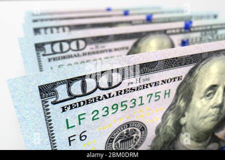 Argent dollars américains. Un projet de loi en question. Concepts commerciaux et financiers. Banque D'Images