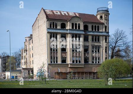 Riga, Lettonie - 1er mai 2020 : demeure vide en style Art Nouveau (style moderne, Jugendstil) Banque D'Images