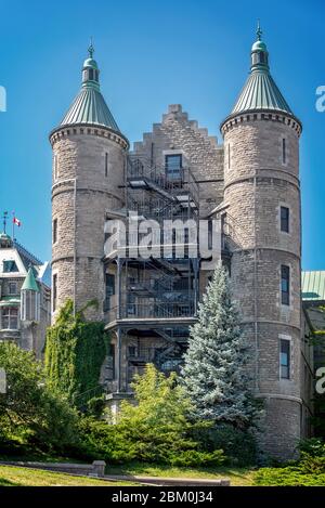 Hôpital Royal Victoria à Montréal situé dans un ancien bâtiment avec des tourelles, Québec, Canada Banque D'Images