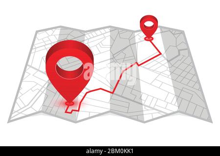 Épingler pour afficher la position sur la carte du navigateur gps. Illustration vectorielle Illustration de Vecteur