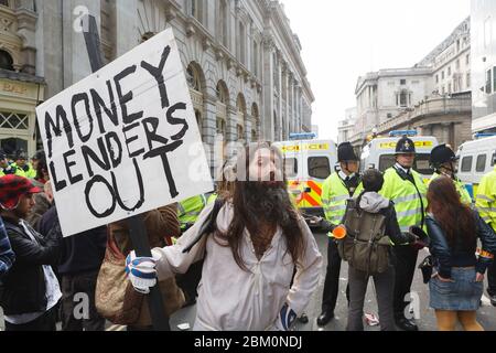 Contestataires anti G20, Londres, Royaume-Uni, la City de Londres, Royaume-Uni. 1 avril 2009 Banque D'Images