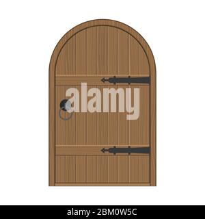 Ancienne illustration vectorielle de porte en bois isolée sur fond blanc Illustration de Vecteur