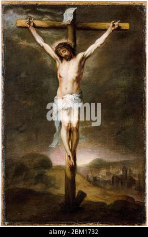 La Crucifixion, peinture de Bartolomé Esteban Murillo, vers 1675 Banque D'Images