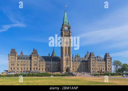 Parlement, immeuble du Centre, 1927, John A. Pearson, Jean-Omer Marchand, Ottawa (Ontario), Canada Banque D'Images