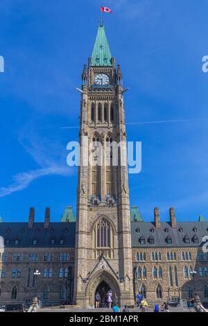 Parlement, immeuble du Centre, 1927, John A. Pearson, Jean-Omer Marchand, Ottawa (Ontario), Canada Banque D'Images