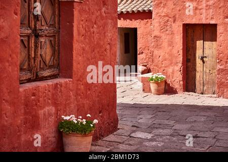 A l'intérieur du monastère de Santa Catalina de Sienne, Arequipa. Banque D'Images