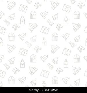 Motif Pâques sans couture isolé sur fond blanc Illustration de Vecteur