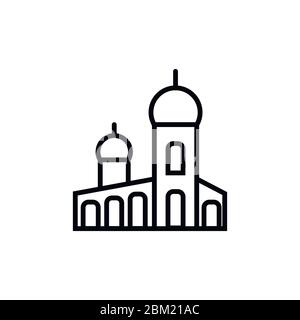 Mosquemuslimprayerbuildingthinlineiconisolatedonablancebackground Illustration de Vecteur