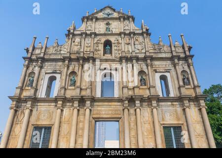 Ruines de l'église Madre de Deus, 1640, église de Sao Paulo, Macao, Chine Banque D'Images