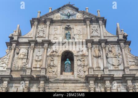 Ruines de l'église Madre de Deus, 1640, église de Sao Paulo, Macao, Chine Banque D'Images