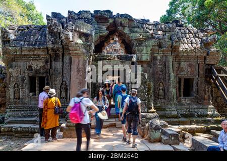 Temple de TA Som, complexe du Temple d'Angkor Wat, Siem Reap, Cambodge. Banque D'Images