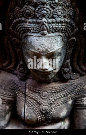 La terrasse du Roi Leper (bas reliefs), Angkor Thom, Siem Reap, Cambodge. Banque D'Images