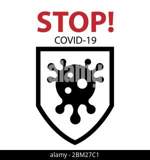 virus protection shield icône , microbe forme antivirus défendre la maladie défaite et les bactéries quarantaine la santé pandémique pour les humains, médicaments de vaccin rrc Illustration de Vecteur