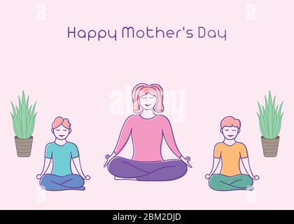Illustration vectorielle du motif carte de vœux Happy Mother's Day Illustration de Vecteur