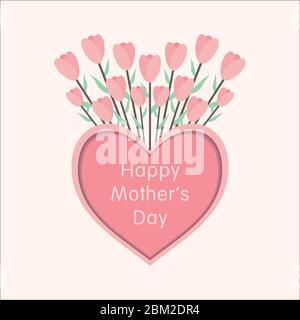 Illustration vectorielle du motif carte de vœux Happy Mother's Day Illustration de Vecteur