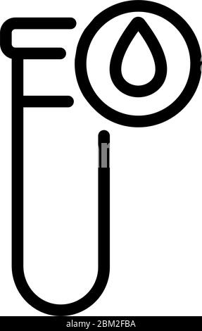 illustration du contour vectoriel de l'icône de prélèvement de sang dans le tube à essai Illustration de Vecteur