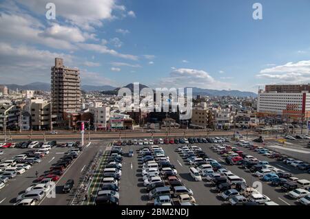 Hiroshima / Japon - 20 décembre 2017 : paysage urbain de la ville d'Hiroshima au Japon Banque D'Images