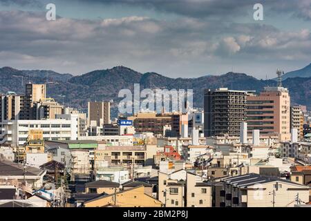 Hiroshima / Japon - 20 décembre 2017 : paysage urbain de la ville d'Hiroshima, Japon Banque D'Images