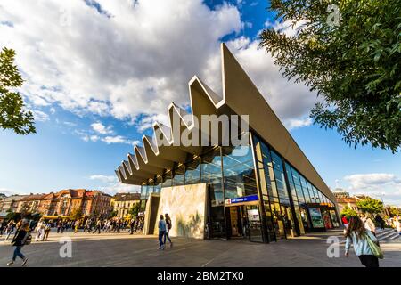 Budapest, Hongrie – Station de métro à Budapest Landscape, Wide angle, Budapest Hongrie, le 19 2019 septembre en Hongrie Banque D'Images