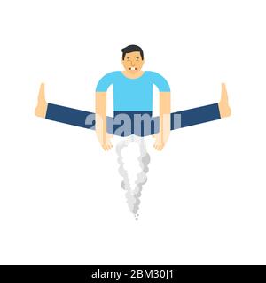 Une grande fart. Guy Farting a sauté. Illustration du vecteur flatulences Illustration de Vecteur