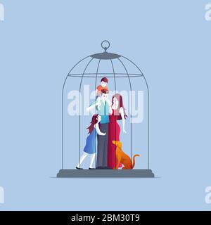 Illustration du vecteur de concept de distanciation sociale, de mise en quarantaine et d'isolement. Gardez votre distance sociale. Illustration de Vecteur