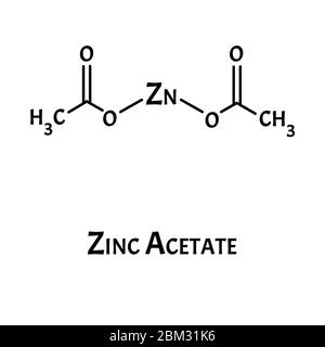 L'acétate de zinc est une formule chimique moléculaire. Infographies du zinc. Illustration vectorielle sur un arrière-plan isolé. Illustration de Vecteur