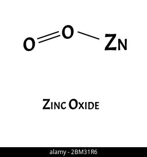 L'oxyde de zinc est une formule chimique moléculaire. Infographies du zinc. Illustration vectorielle sur un arrière-plan isolé. Illustration de Vecteur