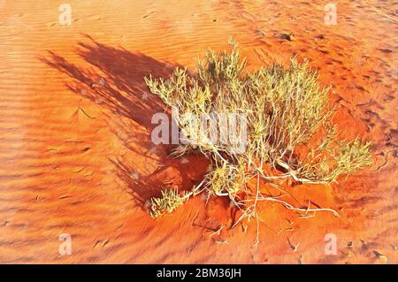 Wadi Rum Desert peinture colorée ressemble à l'image, Jordanie Banque D'Images