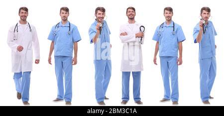 Groupe de médecins standing in a row Banque D'Images