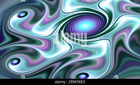Tourbillons fractaux lisses, œuvres d'art numériques pour un design graphique créatif. Peinture fantaisie. Le fond est constitué d'une texture de couleur fractale et convient à une utilisation Banque D'Images