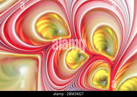 Tourbillons fractaux lisses, œuvres d'art numériques pour un design graphique créatif. Peinture fantaisie. Le fond est constitué d'une texture de couleur fractale et convient à une utilisation Banque D'Images