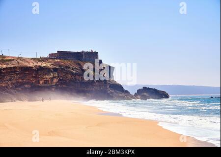 Praia da Nazaré e Praia do Norte, Férias, 2019 Banque D'Images