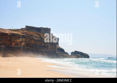 Praia da Nazaré e Praia do Norte, Férias, 2019 Banque D'Images