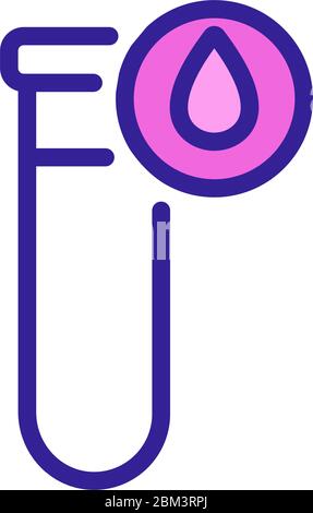 illustration du contour vectoriel de l'icône de prélèvement de sang dans le tube à essai Illustration de Vecteur